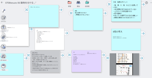 ClassPad.net デジタルノート 動物をわける