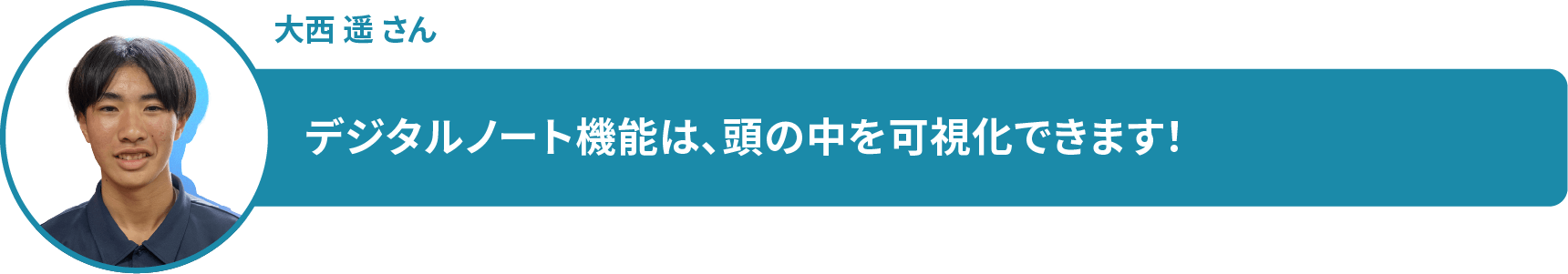 大西 遥 さん デジタルノート機能は、頭の中を可視化できます!