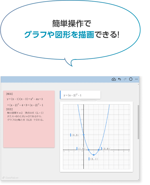 簡単操作でグラフや図形を描画できる！