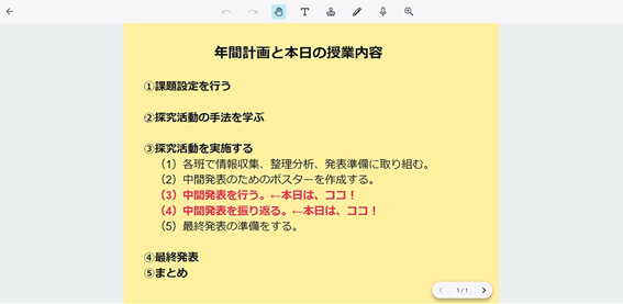 授業例 総合的な探究の時間 ClassPad.net 年間計画と本日の授業