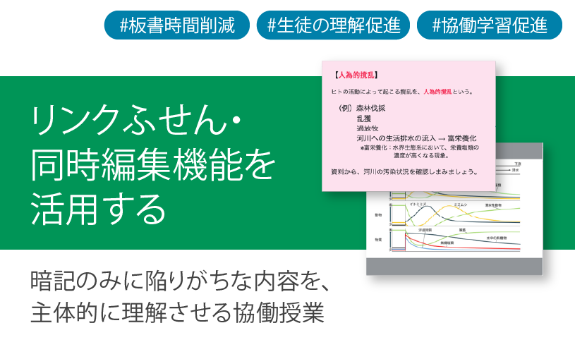 ClassPad.net のリンクふせん・同時編集機能を活用する