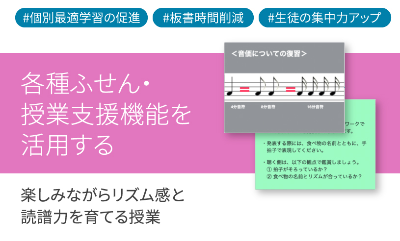 ICT学習アプリClassPad.netを使用して楽しみながらリズム感と読譜力を育てる授業
