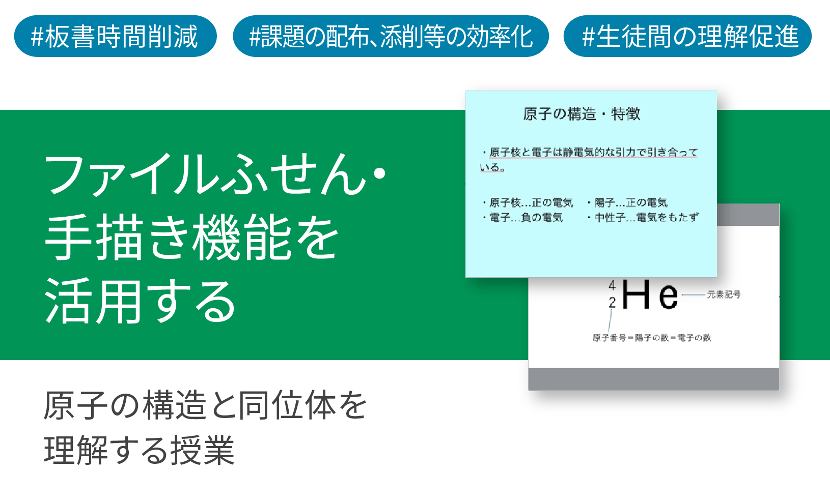ICT学習アプリClassPad.netを使用して原⼦の構造と同位体を理解する授業