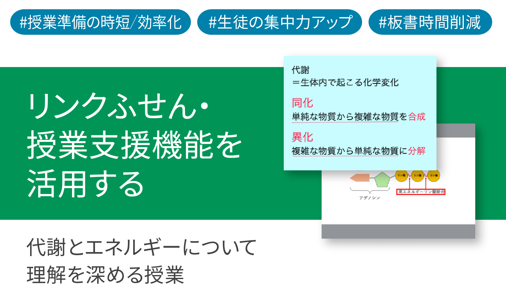 ICT学習アプリClassPad.netを使用して代謝とエネルギーについて理解を深める授業