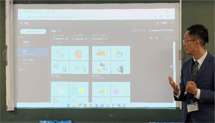 ClassPad.netを活用した授業風景