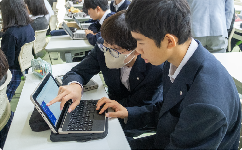 ClassPad.netを活用した授業風景