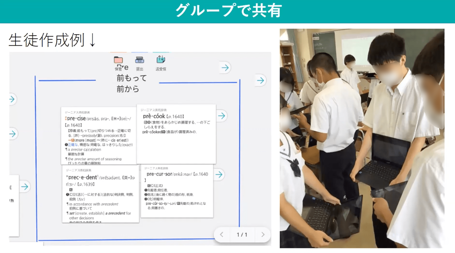 調べた接頭辞をグループで共有