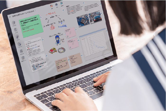 ICTを活用した探究学習の様子