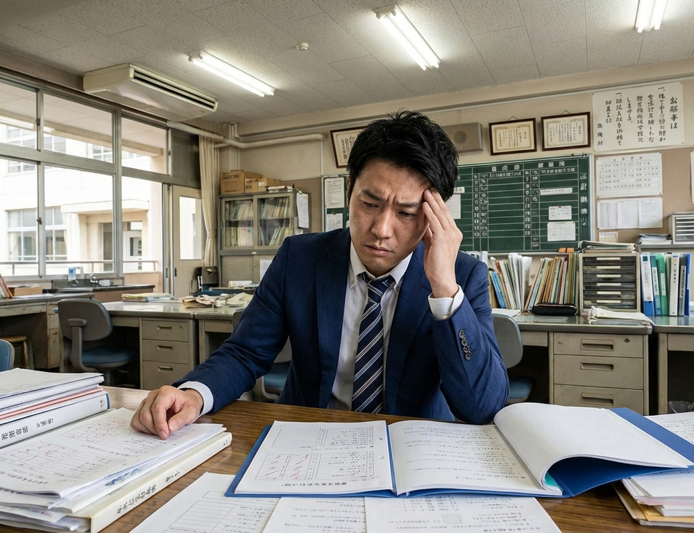 探究学習のテーマ設定に悩む高校教師