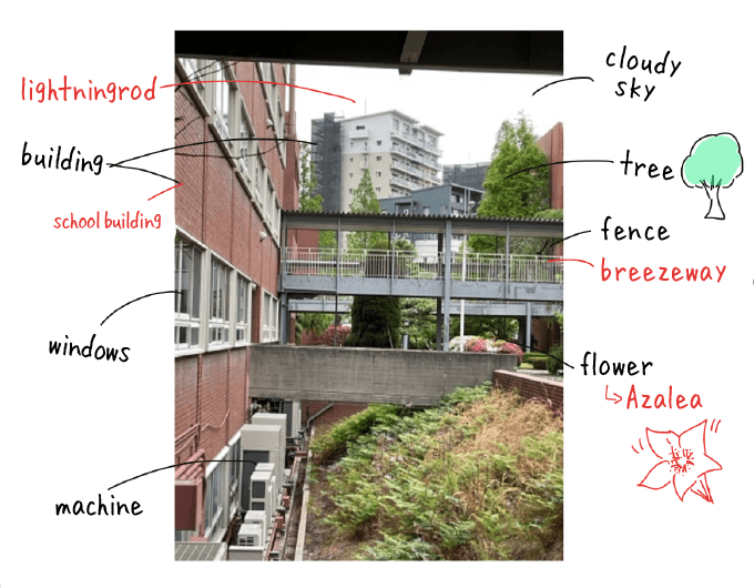 写真に写っているものを英語で書いてみる演習