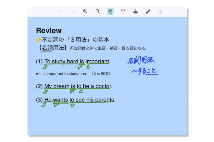 ClassPad.net授業例  不定詞（英語表現Ⅰ）