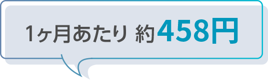 １ヶ月あたり 約458円