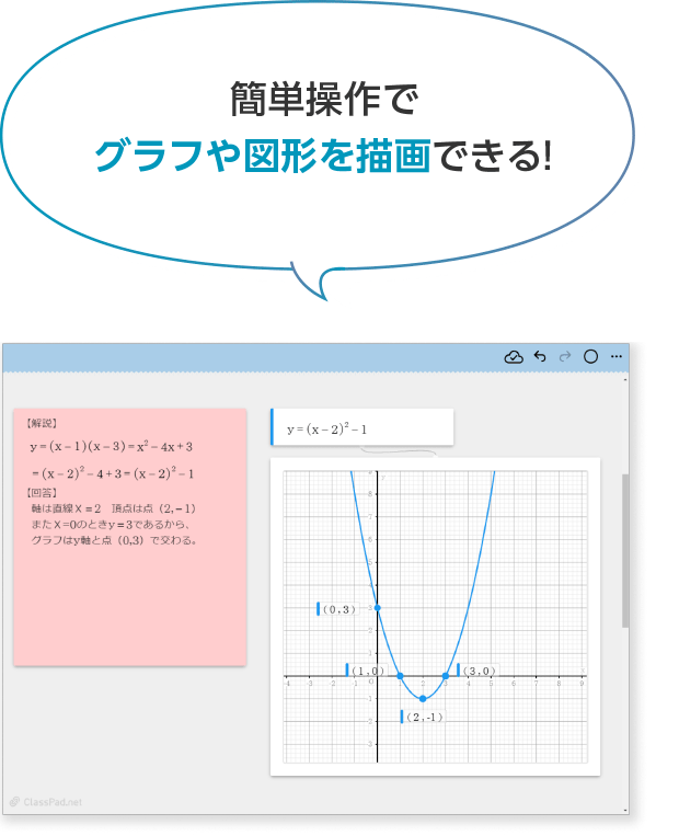 簡単操作でグラフや図形を描画できる！