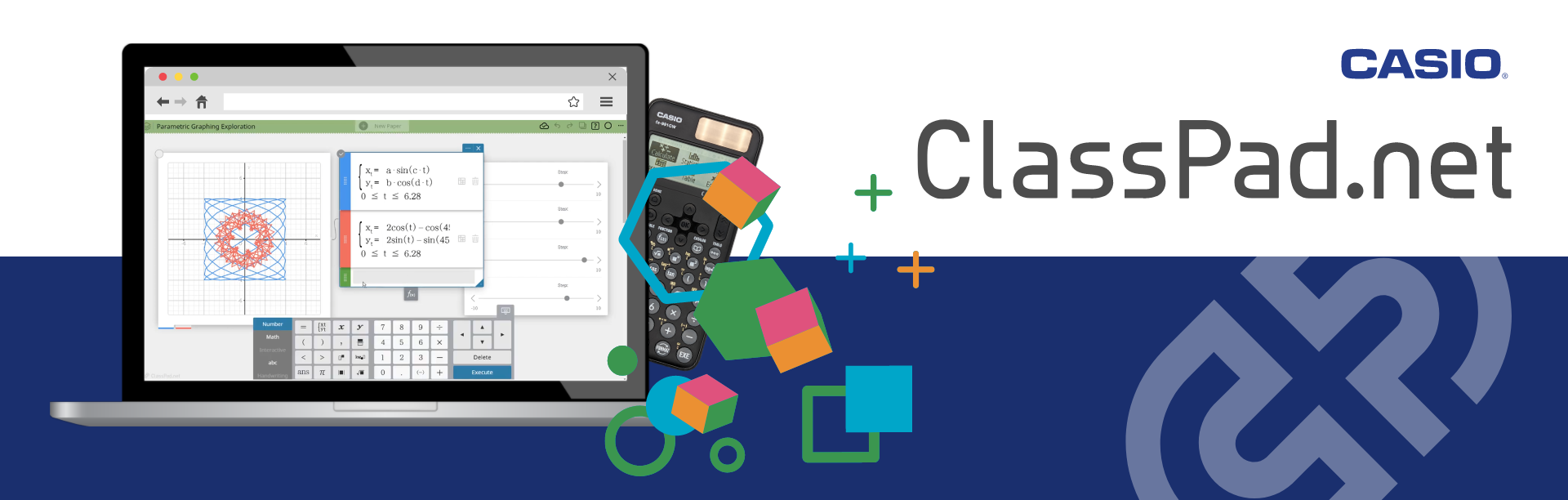 ClassPad.net Banner with Math Workspace Example