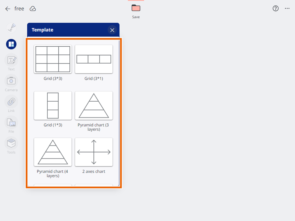 Notebook screen with template window open