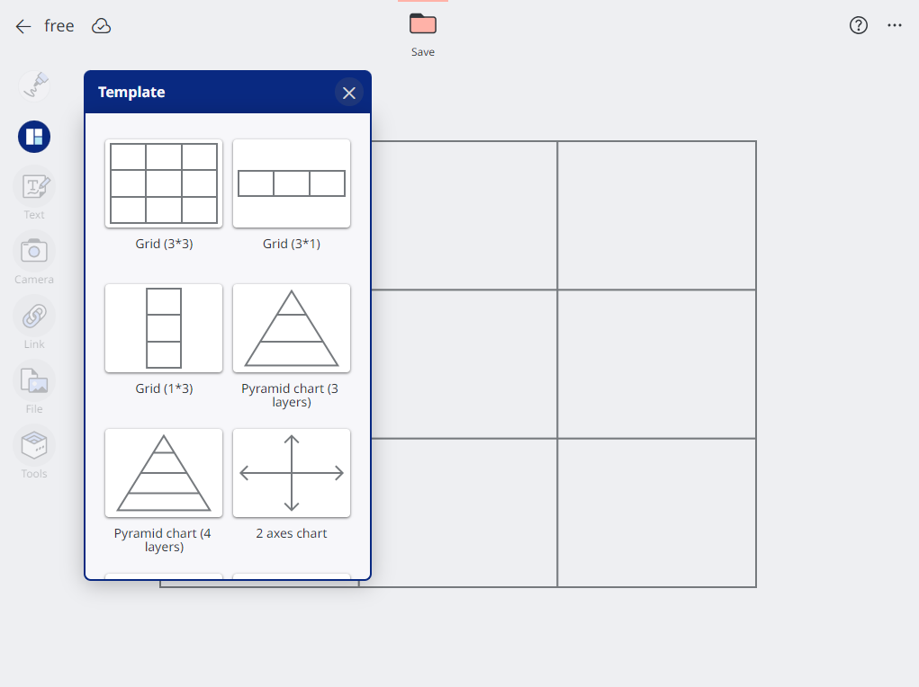 Notebook screen with template window open