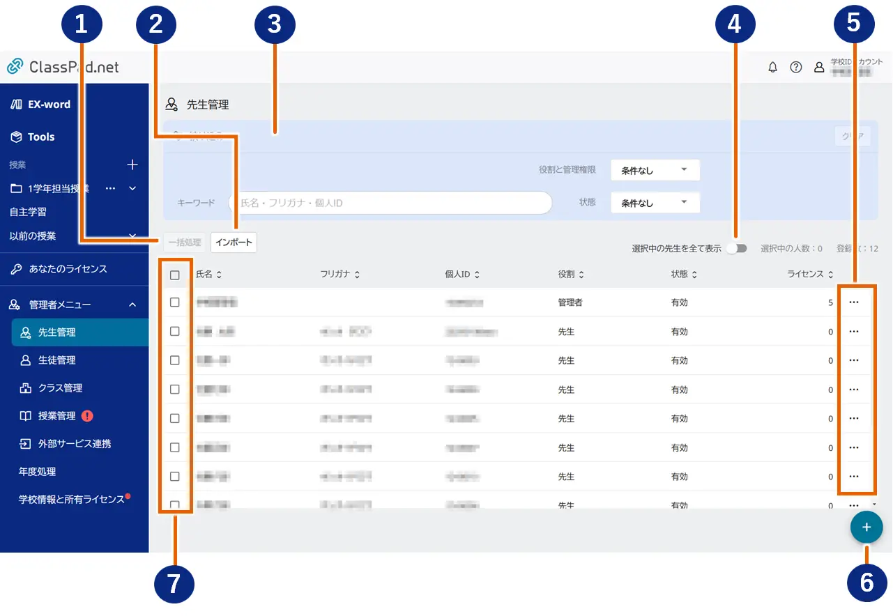 アカウント画面の見かた